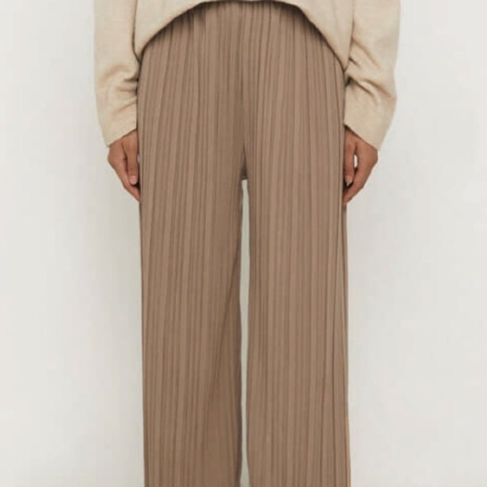 NWT Oak + Fort Pant 3654 in Dark Beige Pleated